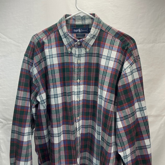 Ralph Lauren Flannel Shirt Button Up Plaid Long Sleeve Cotton XL - Picture 1 of 6